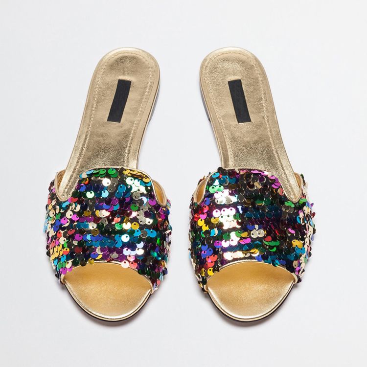 rainbow glitter sandals