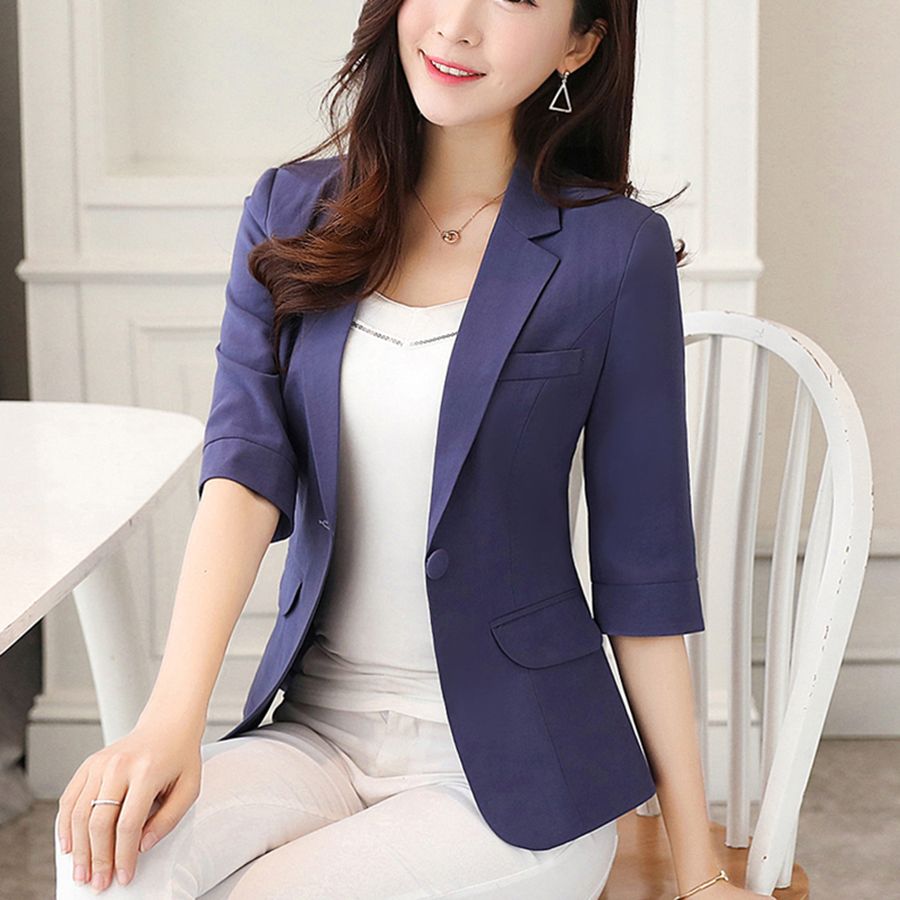 Blazer informal chaqueta de del verano 2017 traje negocios femenino el tamaño