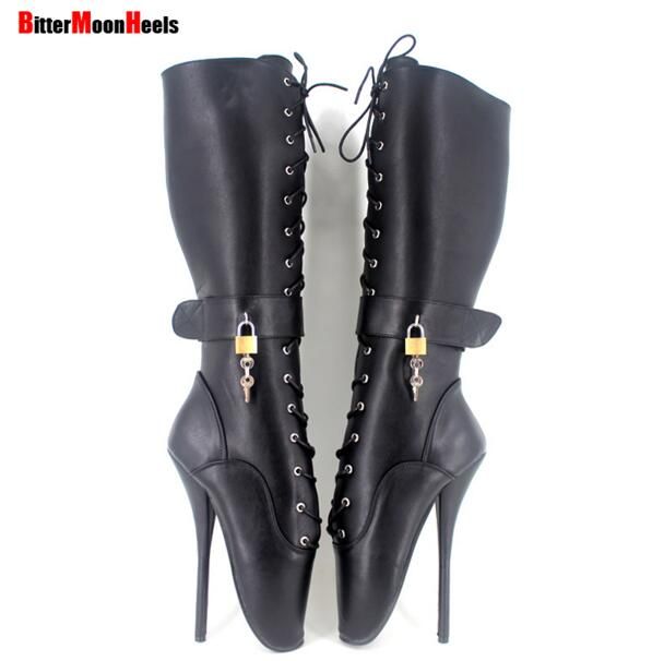 womens black lace up mid calf boots