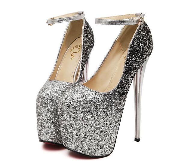 chaussures talon paillettes