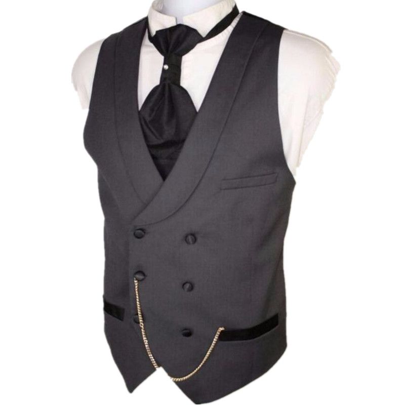 Grosshandel Grosshandels Nach Mass Dunkelgrau Manner Anzug Westen Slim Fit Formale Weste Fur Mann Hochzeit Prom Weste Zweireiher Von Baimu 50 7 Auf De Dhgate Com Dhgate