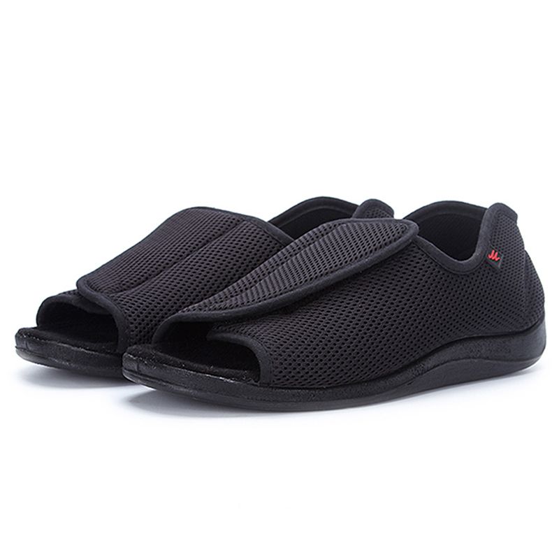 Compre Masculino Tecido De Malha Respirável Primavera Inverno Sapatos  Casuais Para Pé Diabético Ponta Plana Calcanhar Ponta Aberta Com Abertura  Profunda Na Frente Barato | Entrega Rápida E Qualidade | Pt.Dhgate