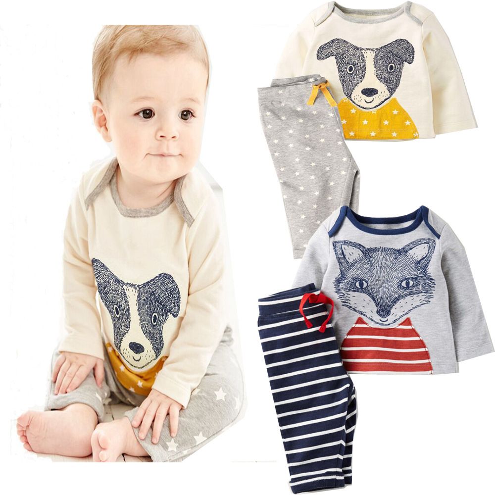 Cotton Spring Autumn Baby Boy Clothing Sets Newborn Clothes Set For Babies Boy Clothes SuitShirt