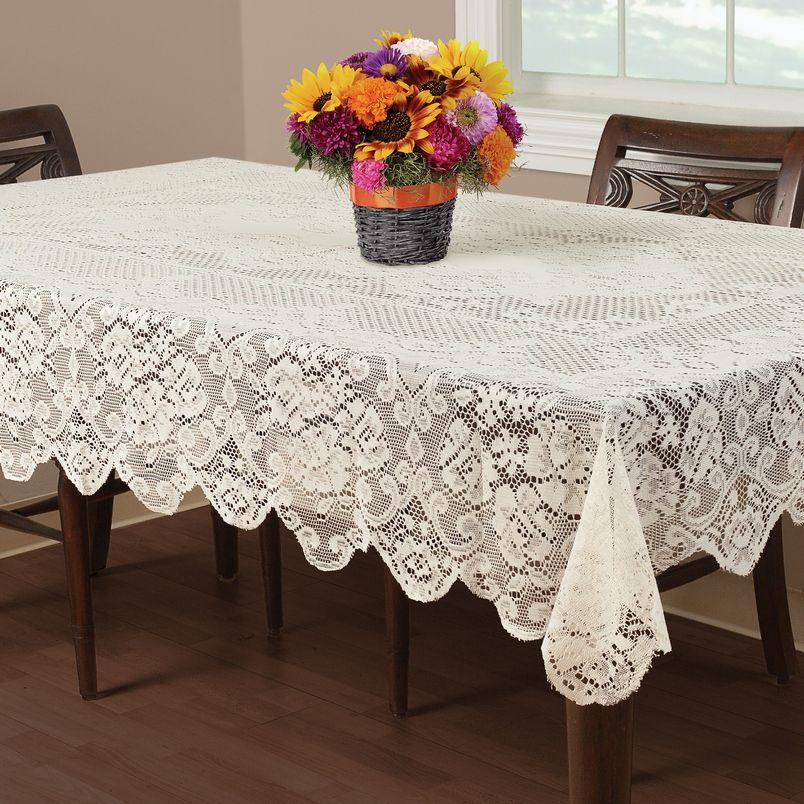 On Fl Elegant Lace Tablecloths Round Table Cover White Or Ivory Decoration For Hot Deisng From Textilefamily 22 91 Dhgate Com Fl Elegant Lace Tablecloths Round, Round Lace Table Runner