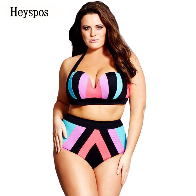 2 piece high waisted swimsuit plus size