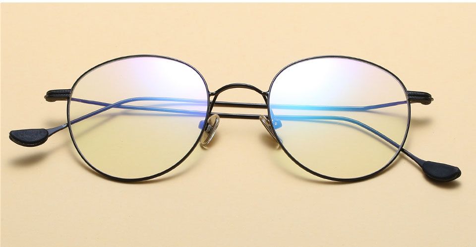 2021 Gold Spectacle Frame Clear Lens Vintage Circle Nerd Glasses Unisex