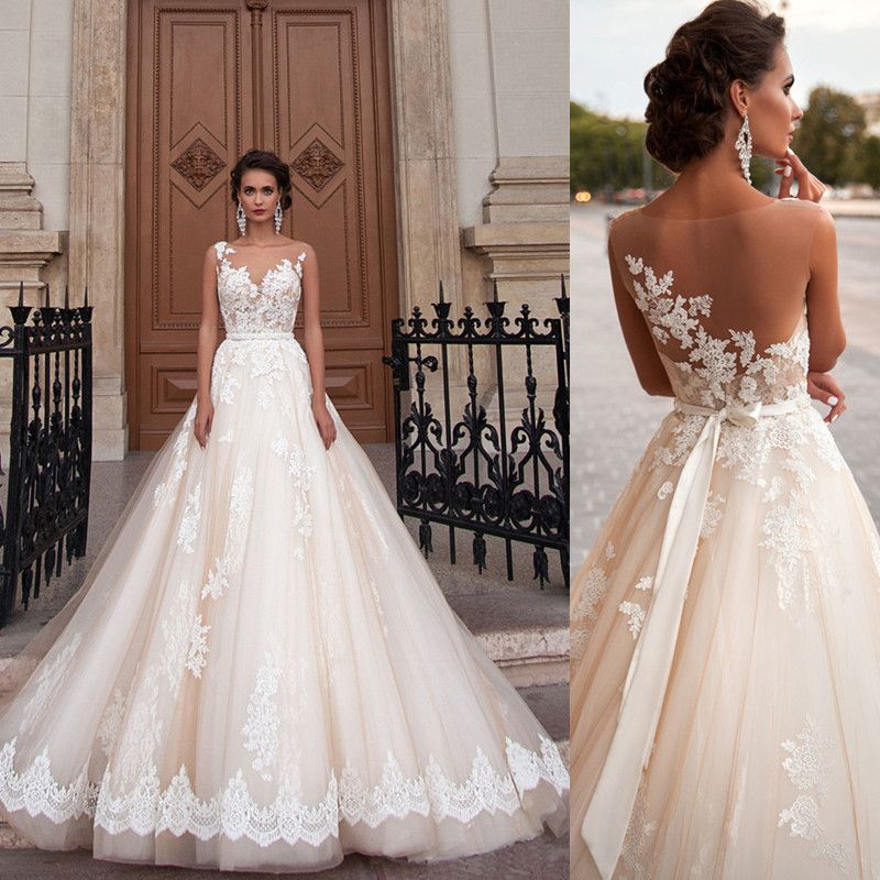 illusion ball gown