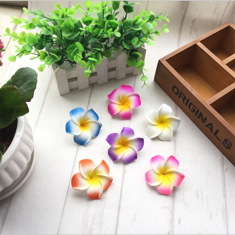 2020 6cm Artificial Pe Plumeria Hawaiian Foam Flower Heads For Wedding