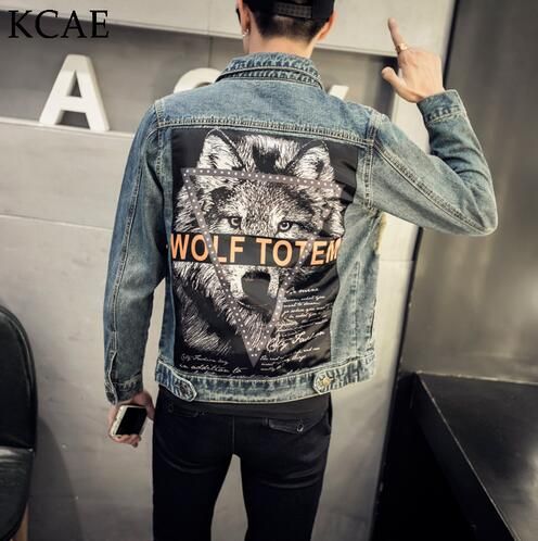 denim jacket men printed