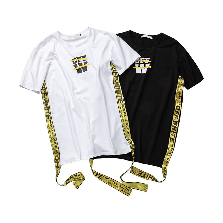 OFF White Side Gold Belt T Shirts Off White Virgil Strap Vlone T Kanye West Striped Printed Tops Tees Hop Suprem T Shirt From Fashionshop2016, $23.86 |