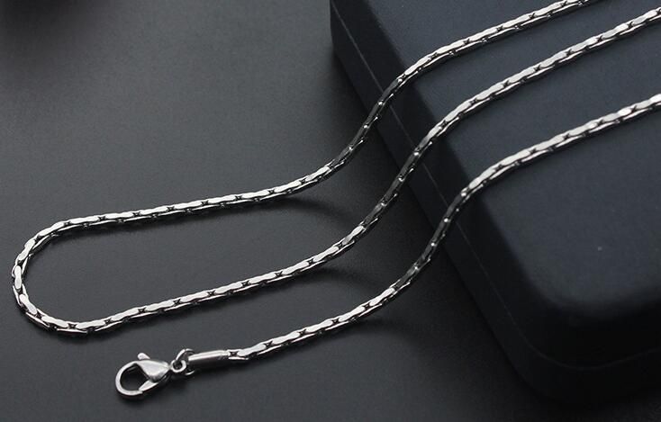 Width 0.8mm/1.0mm/1.2mm 316L Super Thin Slim Ladys Tiny Polishing Stainless  Steel Square Cardano Bamboo Chain Necklace18 22 Inches From Beyourjewelry,  $30.16