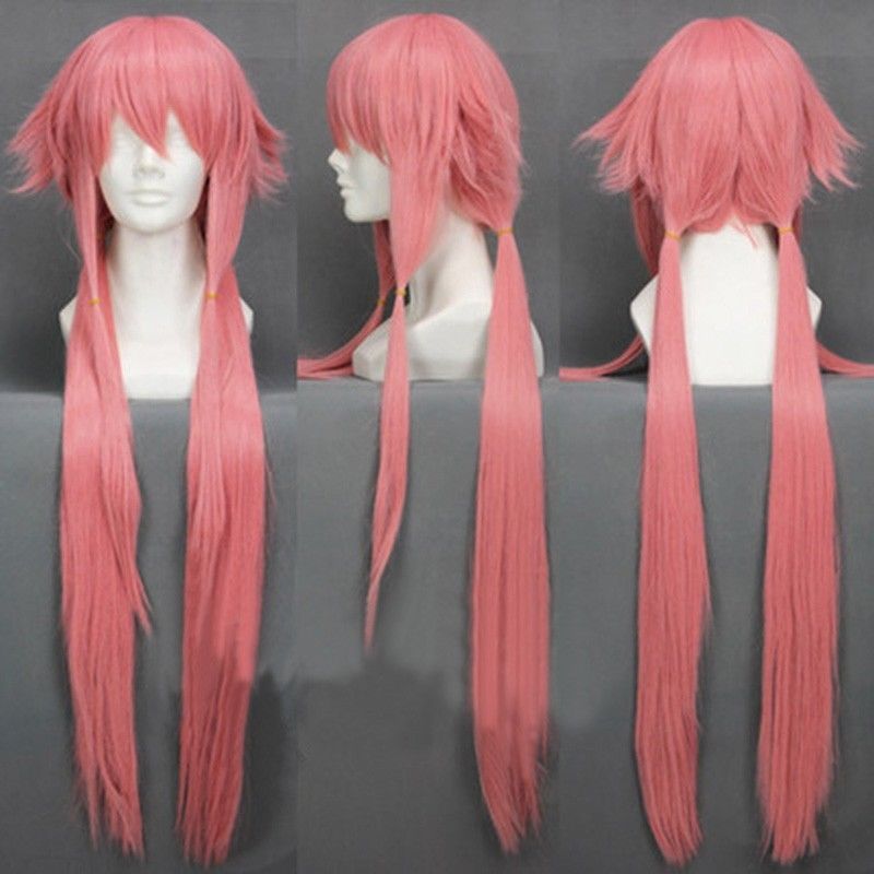 ShippingAnime libre el futuro diario Yuno Gasai rosa larga peluca Cosplay  pelo Mirai Nikki pelucas