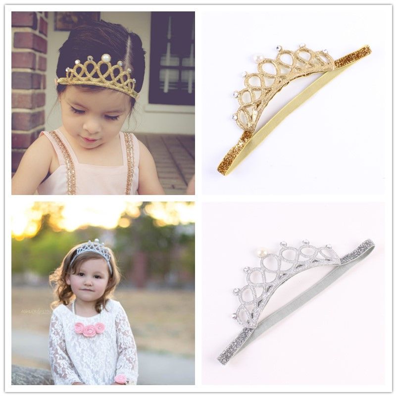 baby gold crown headband