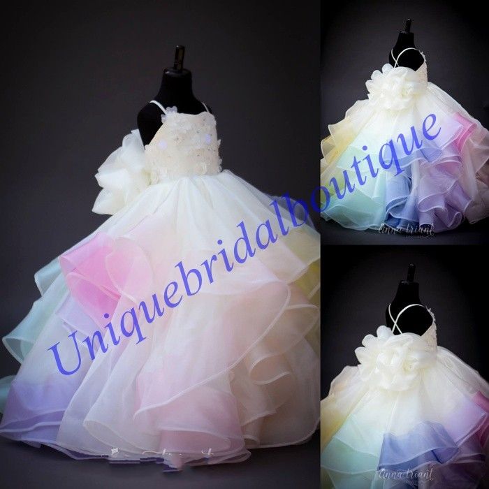 horsehair trim flower girl dress