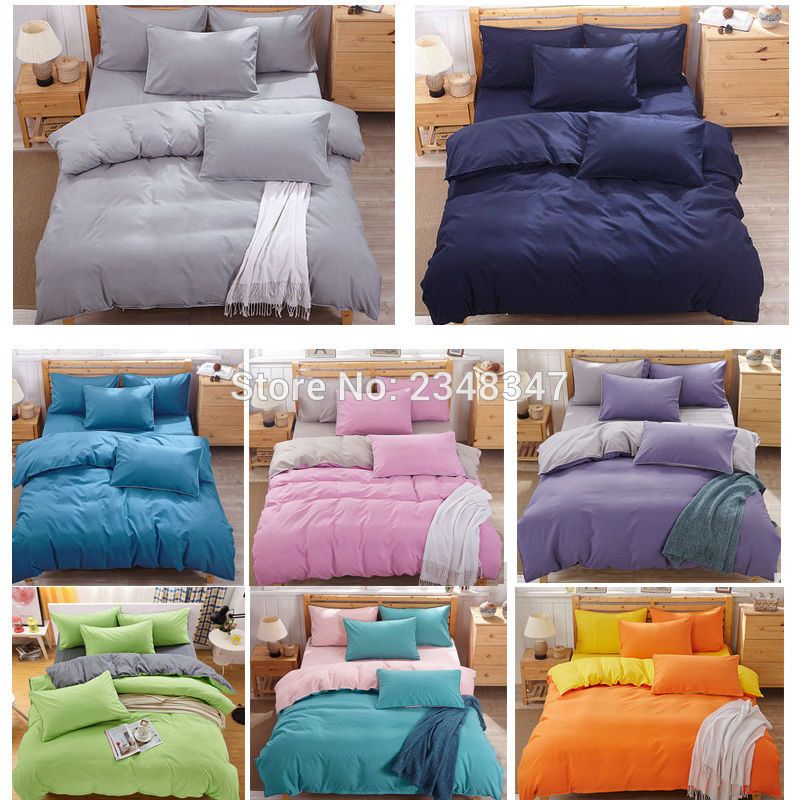 Wholesale Fashion Solid Color Single Twin Double Full Queen Size Bed Quilt Duvet Cover Set Blue Gray Yellow Pink Green Orange Purple From Bdhome 28 37 Dhgate Com