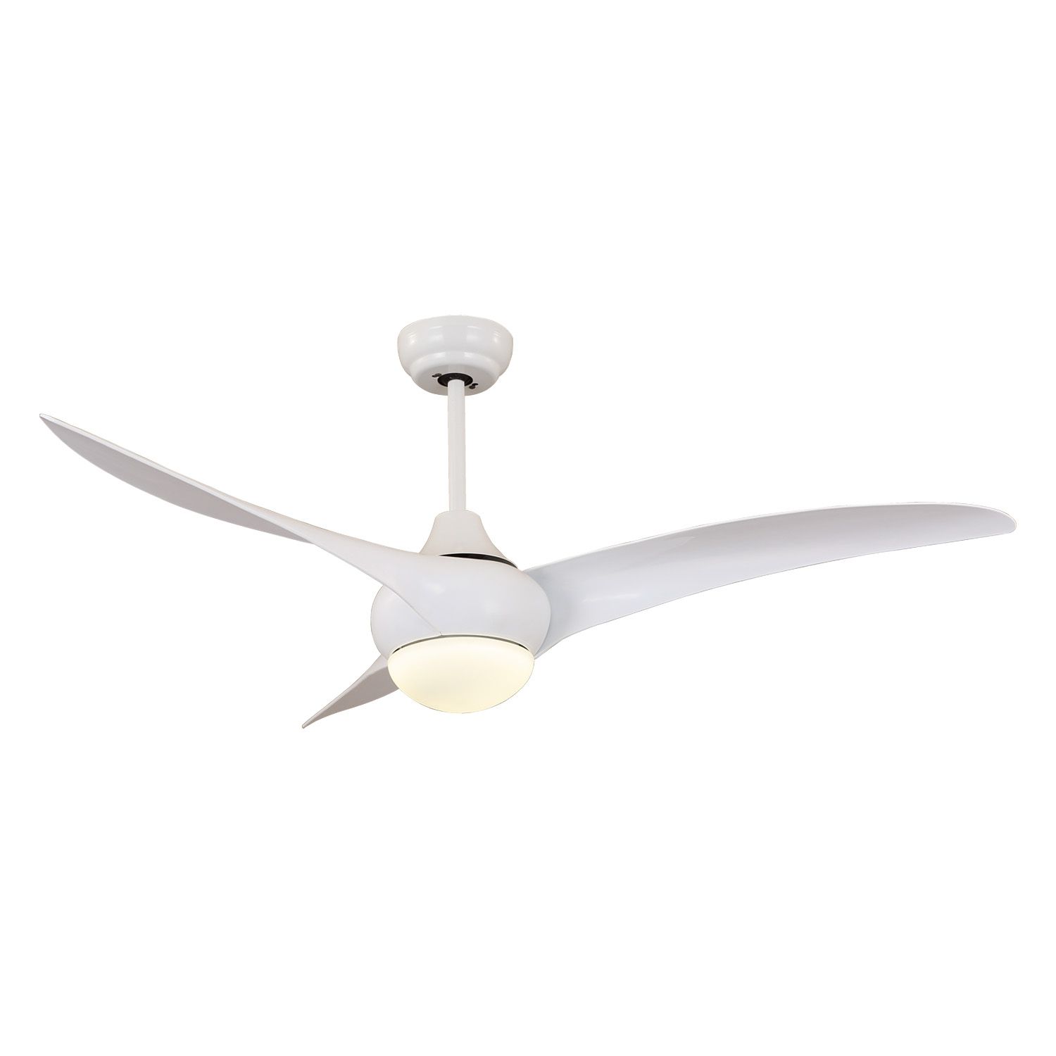 Modern White Ceiling Fan With Light And Remote Control Ac Dc 48 52