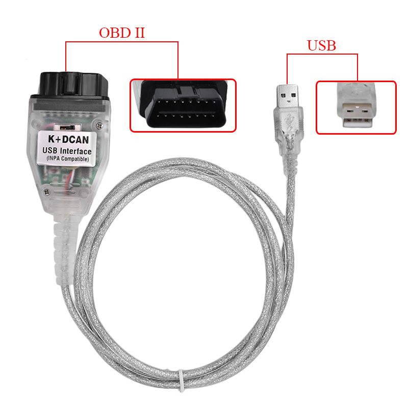 INPA/Ediabas K+D-CAN DCAN USB Interface OBD2 EOBD Diagnostic Tool Cable for BMW 