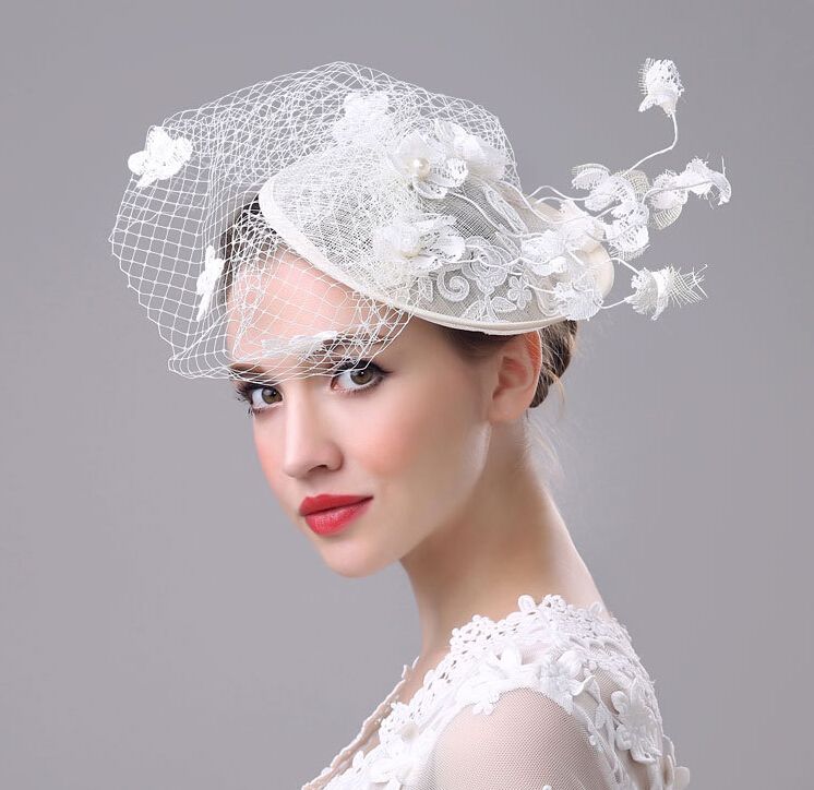beige wedding hats