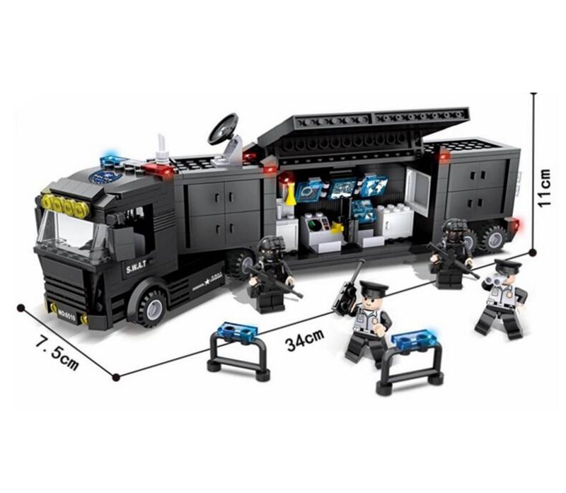 Kinder Geschenk Konstruktion spielzeug Bausteine Baukästen Polizei Boot 7006