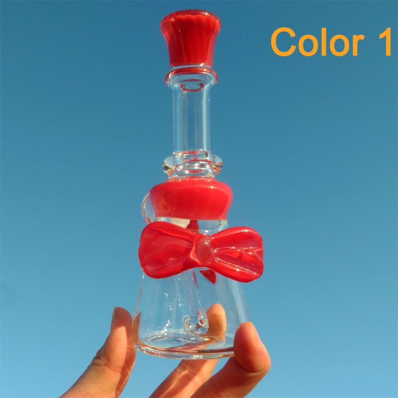2021 Bong Oil Rigs Glass Bongs Dab Rig Rigs Oil Dab With Bowknot Cute