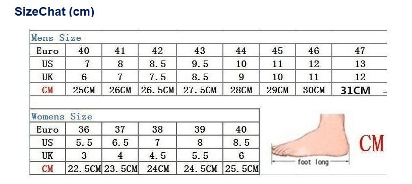 Sport Shoes Size Chart