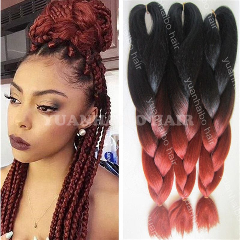 2019 Hot Sale 20inch Two Tone Synthetic Jumbo Braid Kinky Ombre