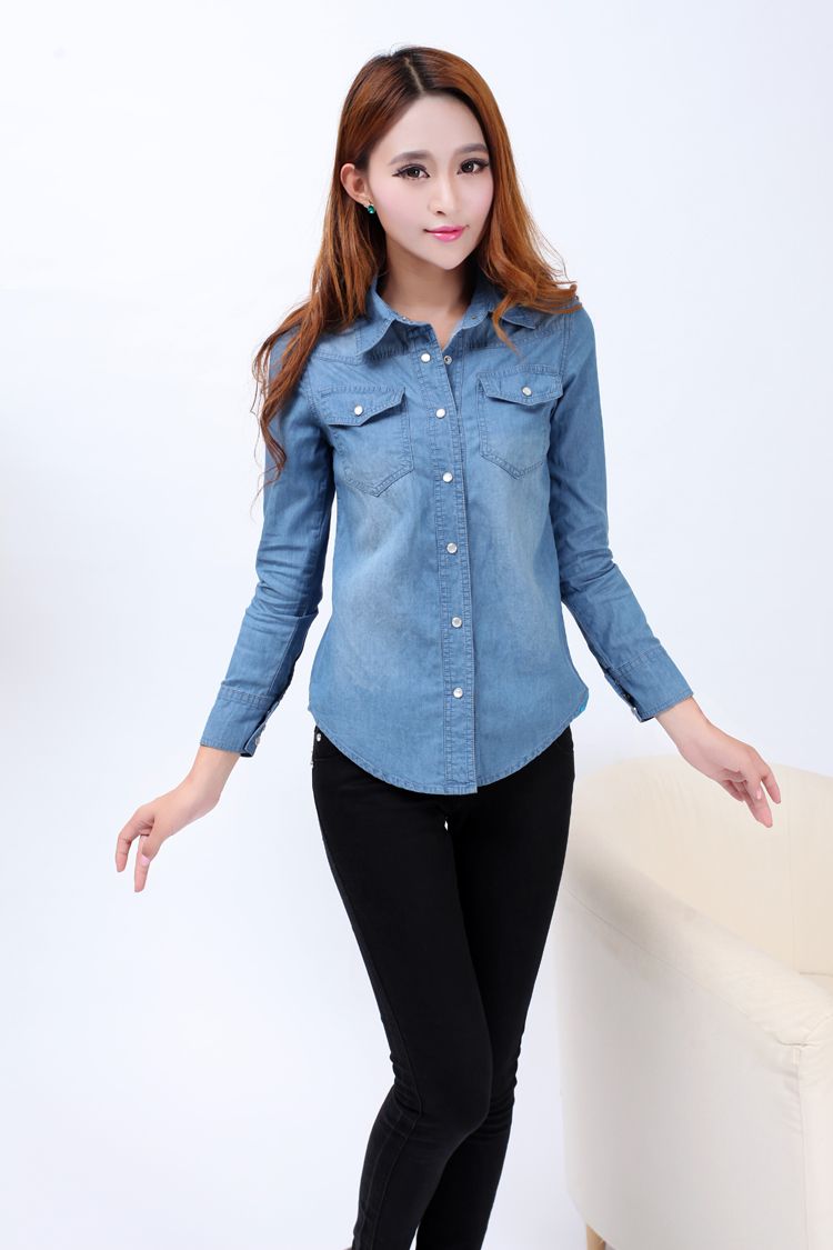 blusa de jeans mujer