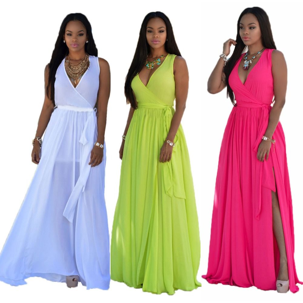 high neck chiffon maxi dress