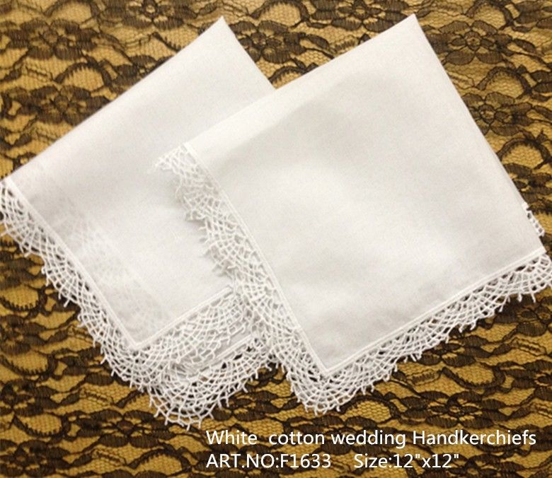 12 PCS Factory outlet A DOZEN ms scallop edge printing 100/%cotton handkerchief