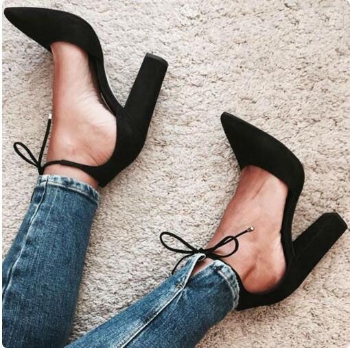 formal block heels