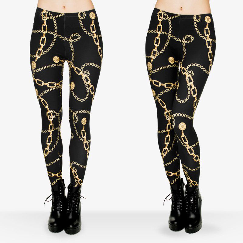 Gold color leggings online Clearance
