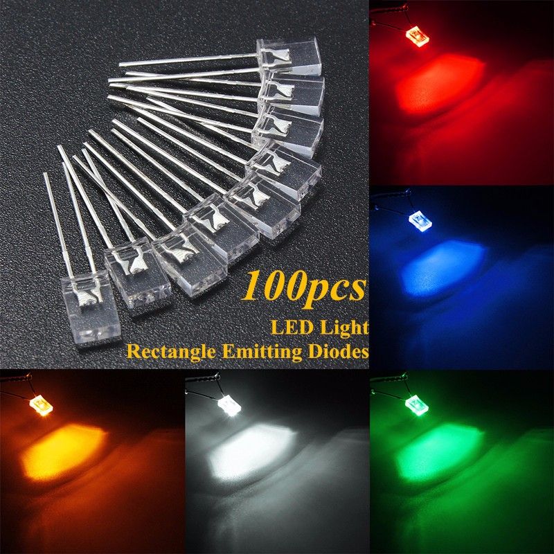 Verde Amarillo Rojo Diodos Leds rectangulares 2x5x7mm 3 colores 10 und. 