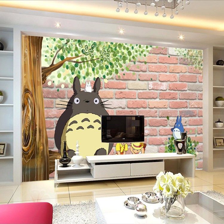 3d Japanese Anime Photo Wallpaper Lovely Totoro Wallpaper Custom Large Mural Cartoon Room Decor Silk Wall Art Bedroom Kid Room Wallpaper Hd Top