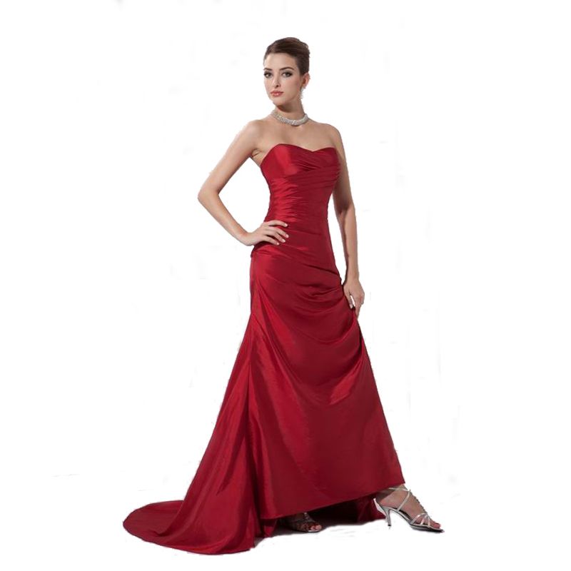 red taffeta gown