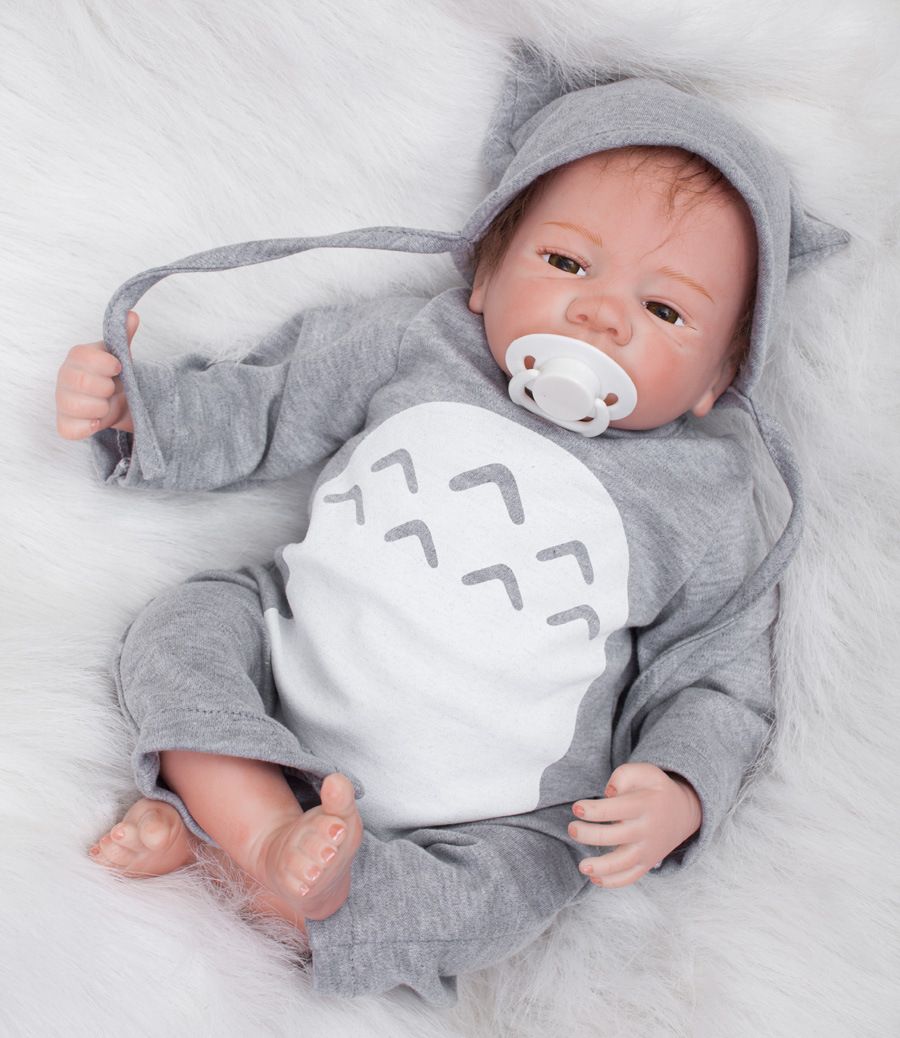 18 Inch Handmade Lifelike Baby Boy Girl Doll Silicone Vinyl Reborn