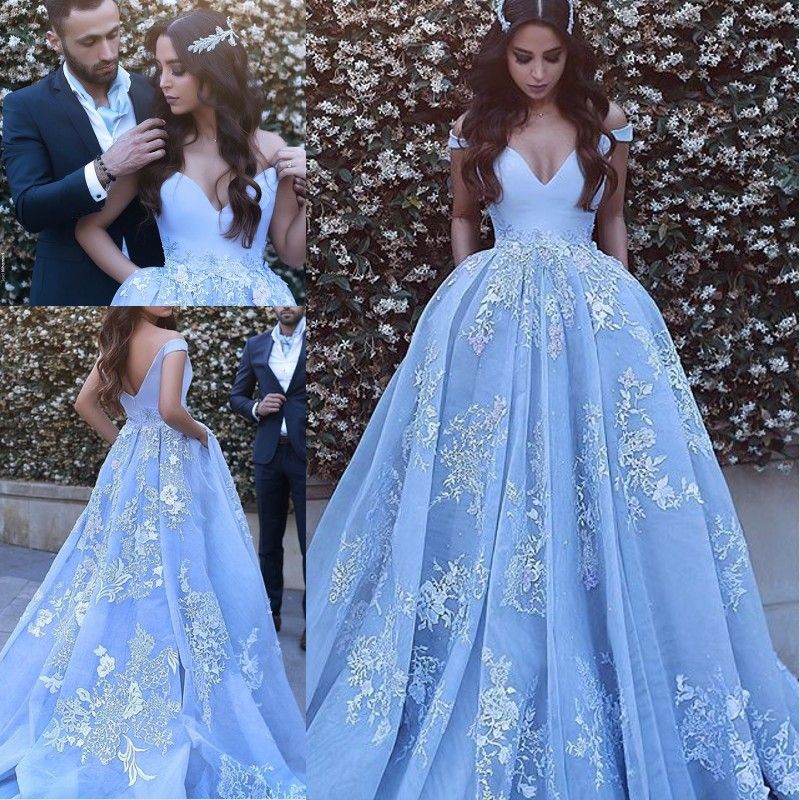 baby blue puffy dress