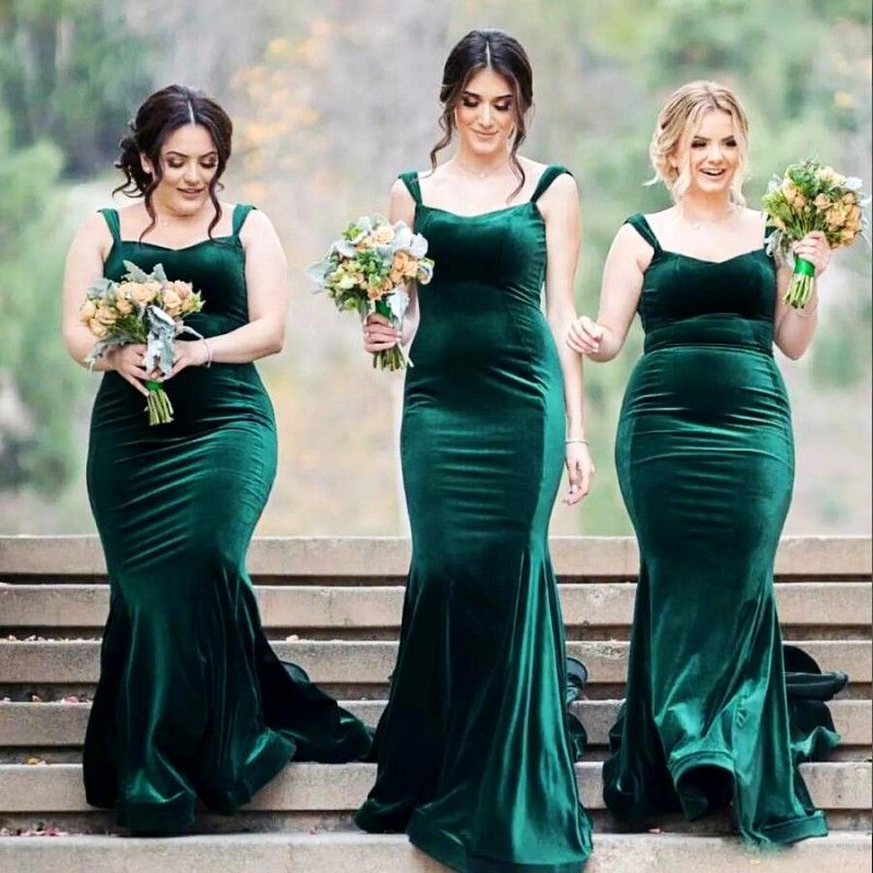 midnight green bridesmaid dresses