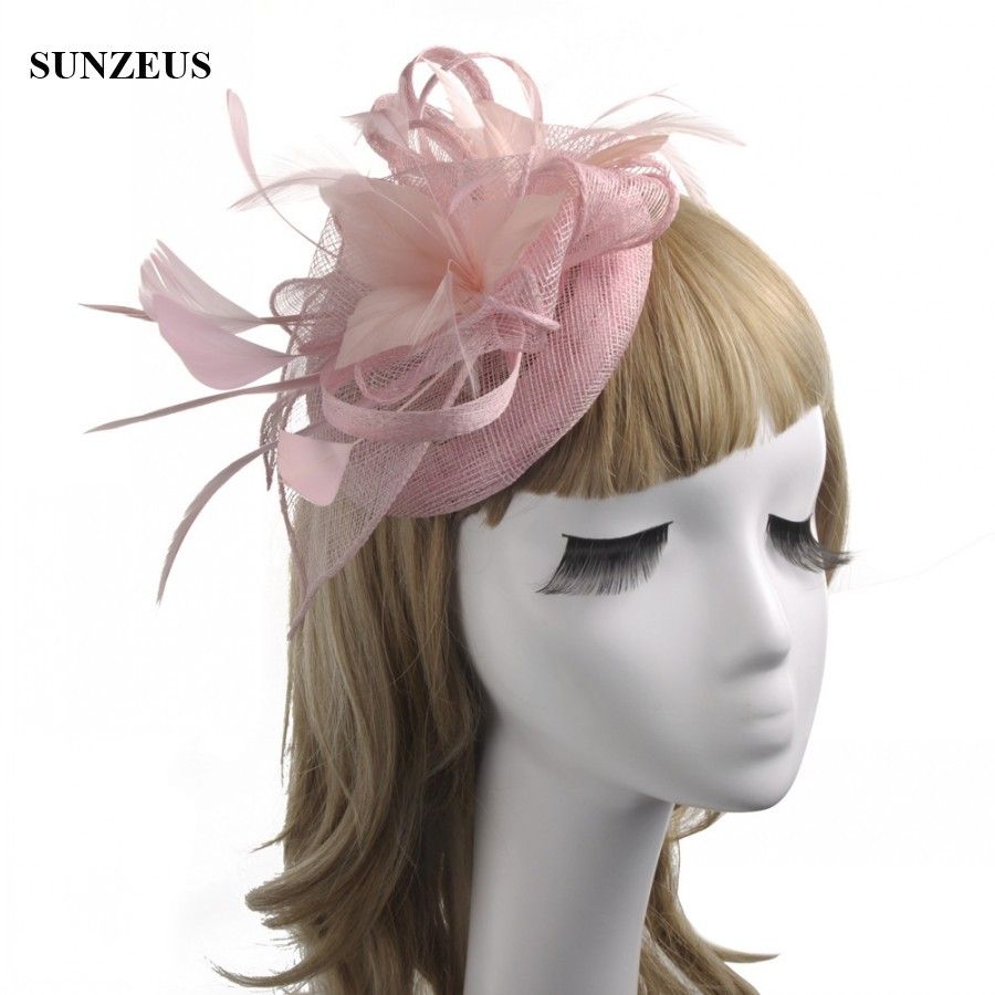 navy and pink wedding hats