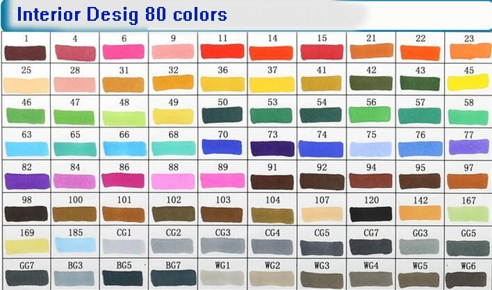 Touch Five Markers Color Chart