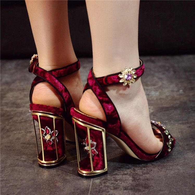 floral cage heels