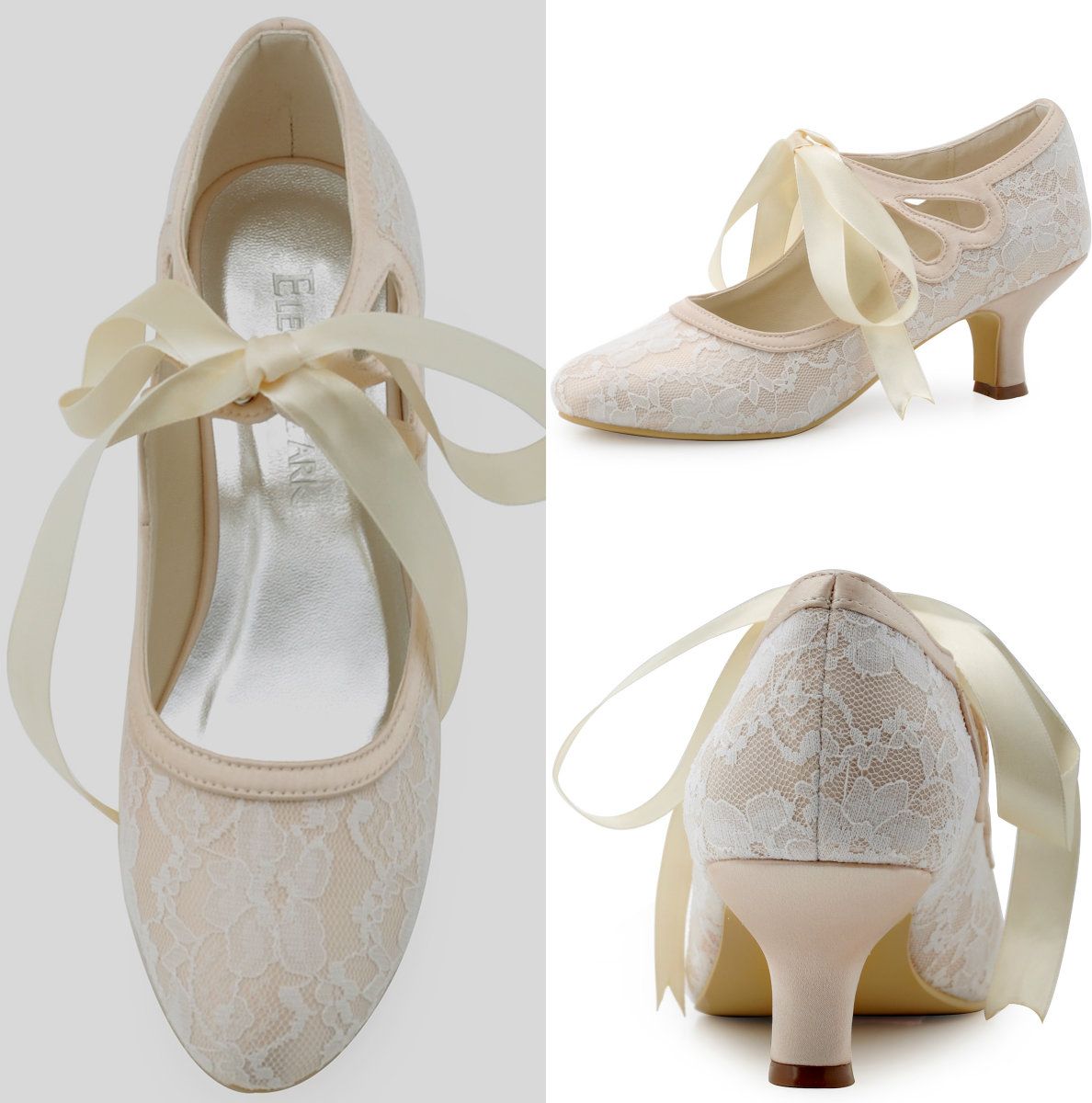 Womens Shoes Satin Upper Middle Spool Heel Closed Toe Spool Heel