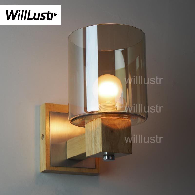 modern wood wall sconce