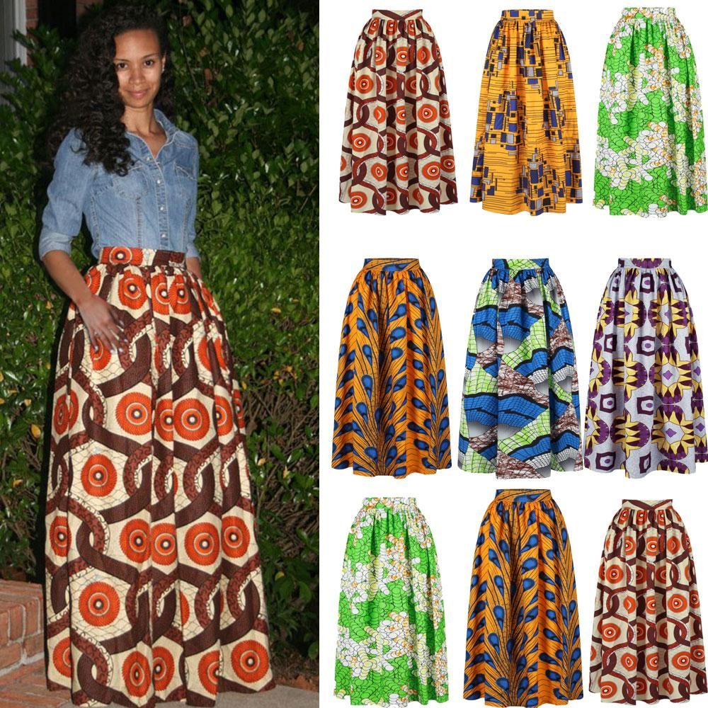 african print maxi skirt plus size
