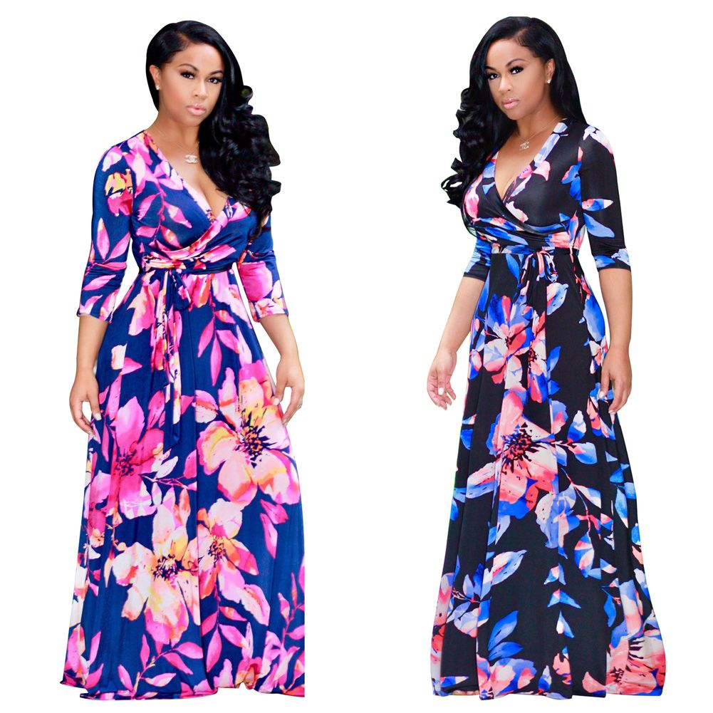 Long Dresses High Waist Casual Ladies 