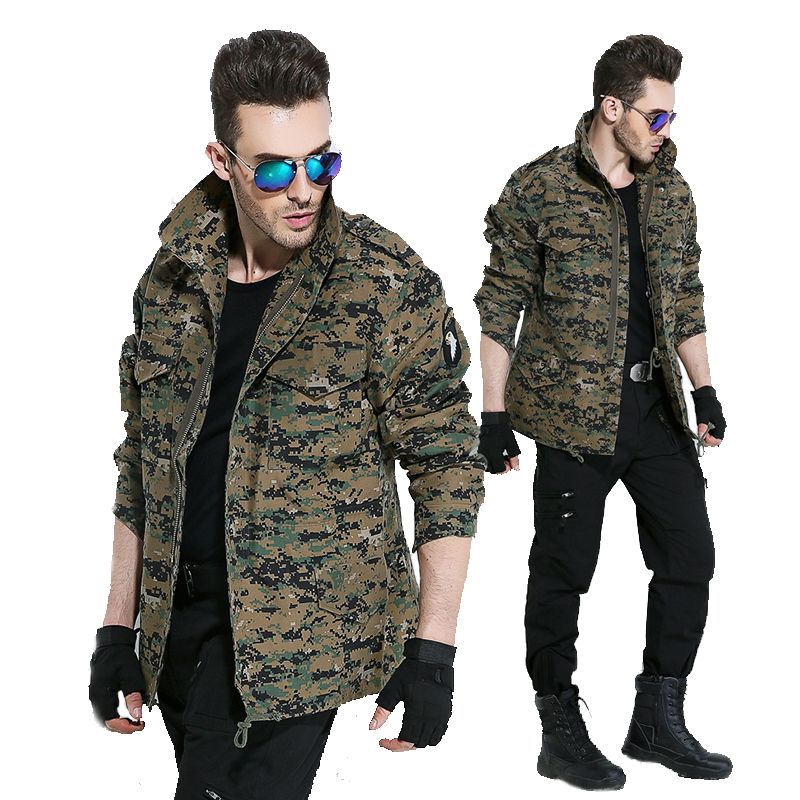 Ropa de del ejército de los hombres Chaquetas tácticas de estilo militar para Escudo