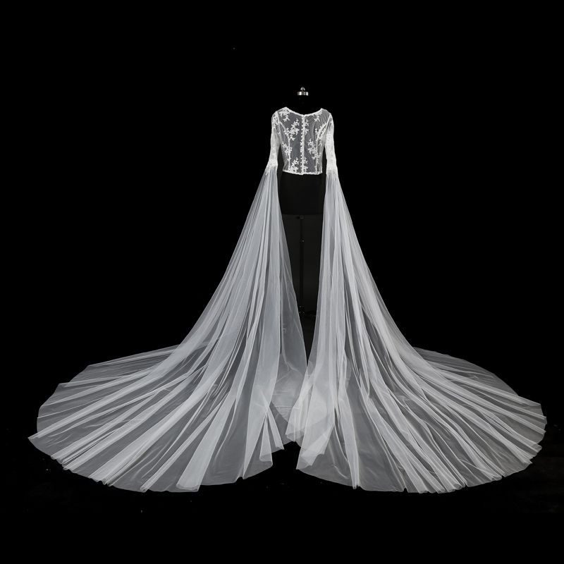 black bridal cape