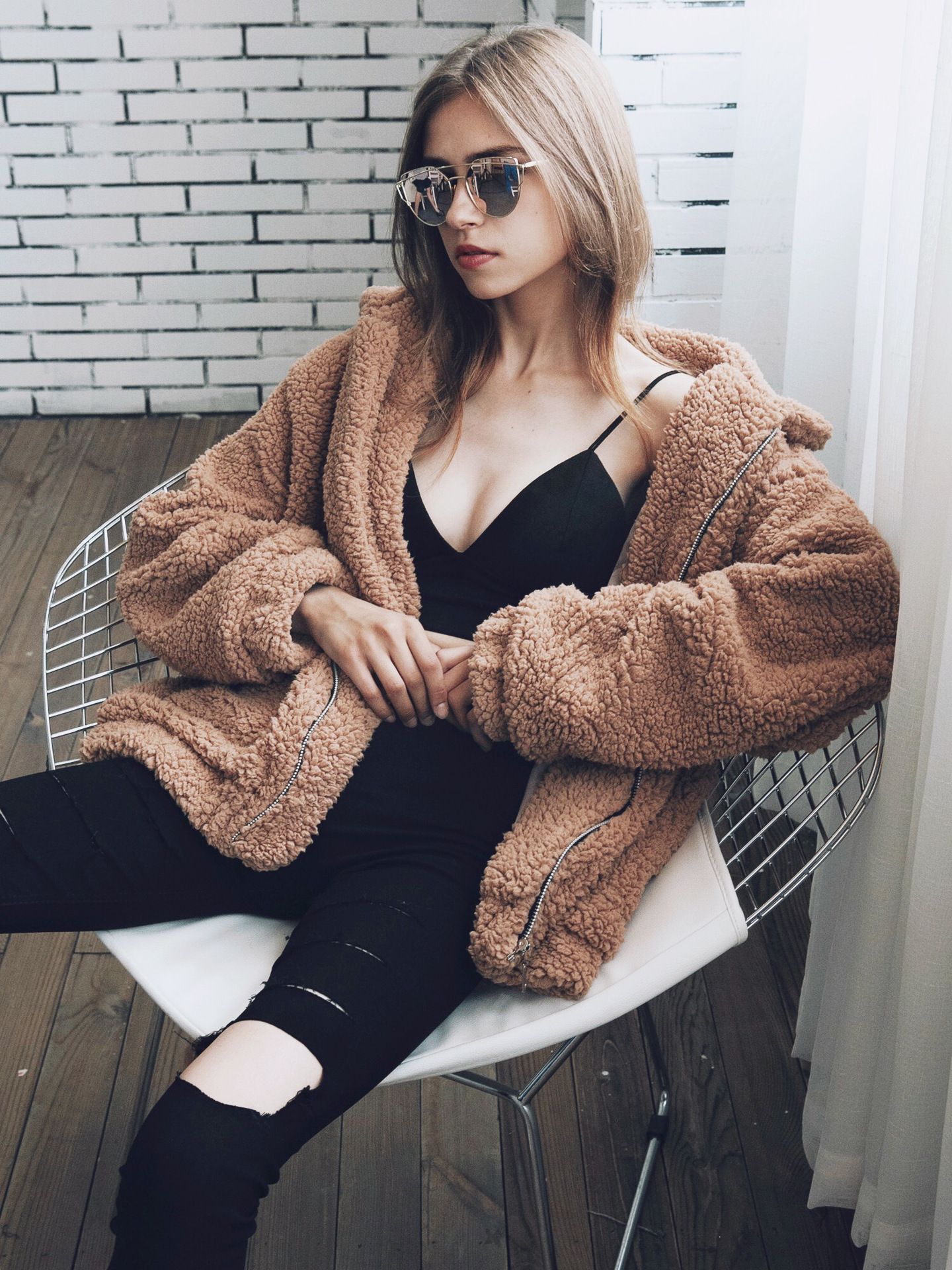 shaggy cardigan outfit