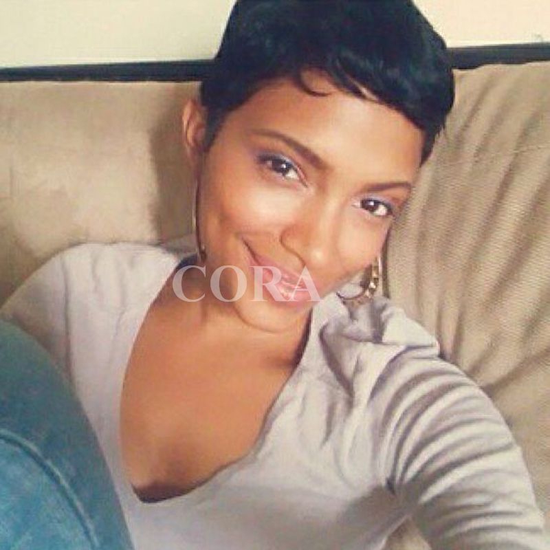 Cute Pixie Cut Wigs For Women Short Brown Wig Straight Hair Peruca