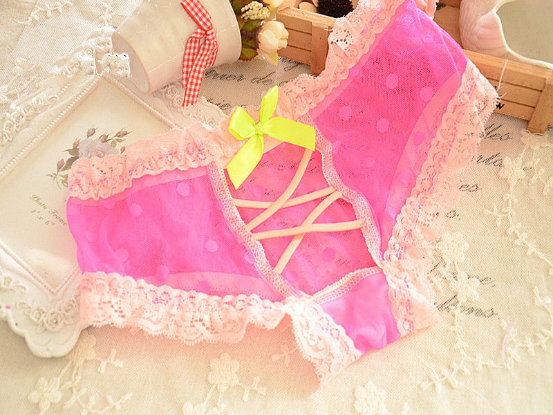 2021 Women Panties Cheap Mixed Colors Candy Color Sex Bow Transparent