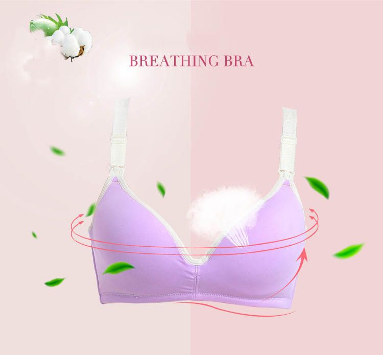 2020 New Breast Feeding Bra Cotton Maternity Bras Prevent Sagging For